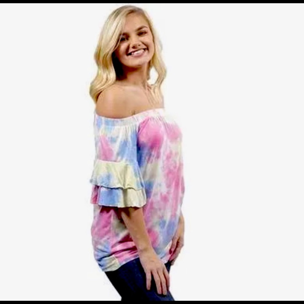 Simply souther the dye off shoulder top